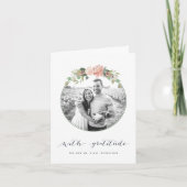 Midsummer Bloemen | Huwelijksfoto Dank je wel Bedankkaart (Voorkant)