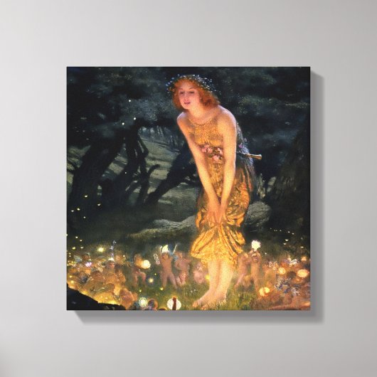 “Midsummer Eve” door Edward Robert Hughes Canvas Afdruk (Voorkant)