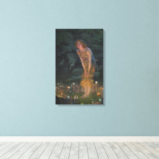 Midsummer Eve (door Edward Robert Hughes) Canvas Afdruk (Insitu (Houten vloer))