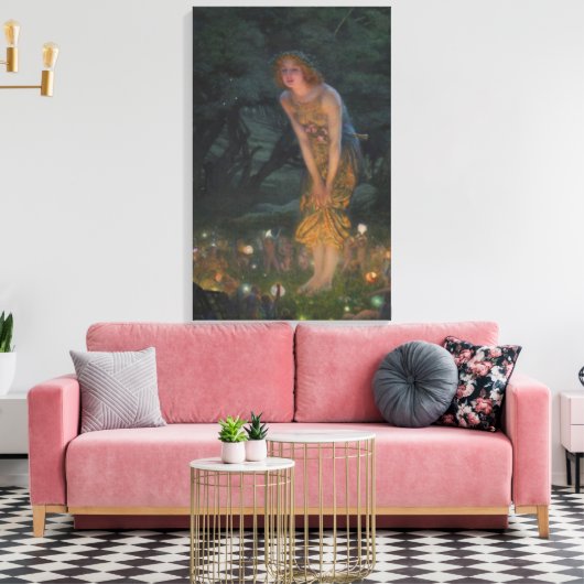 Midsummer Eve (door Edward Robert Hughes) Canvas Afdruk (Insitu (Woonkamer))