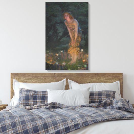 Midsummer Eve (door Edward Robert Hughes) Canvas Afdruk (Insitu (Slaapkamer))