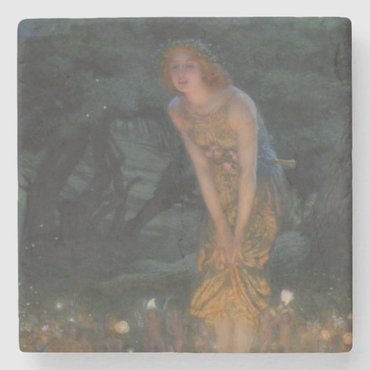 Midsummer Eve (door Edward Robert Hughes) Stenen Onderzetter (Voorkant)