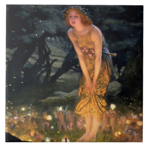 “Midsummer Eve” door Edward Robert Hughes Tegeltje