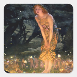 “Midsummer Eve” door Edward Robert Hughes Vierkante Sticker