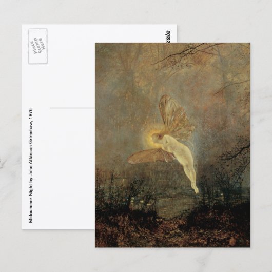 Midsummer Night van Grimshaw, Victoriaanse Kunst K Briefkaart (Voorkant / Achterkant)