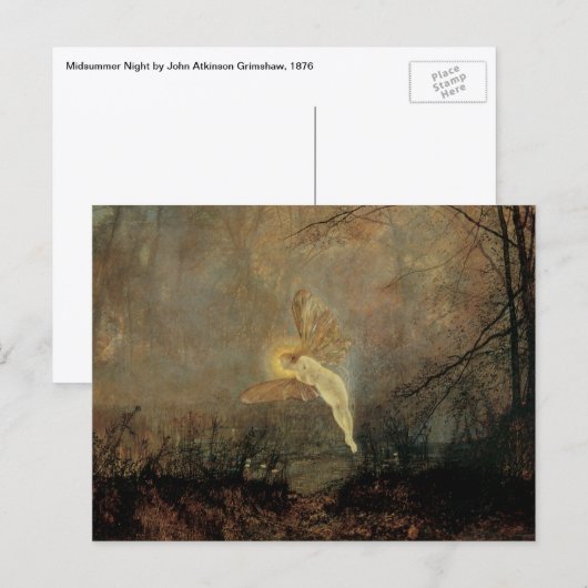 Midsummer Night van Grimshaw, Vintage Victoriaanse Briefkaart (Voorkant / Achterkant)