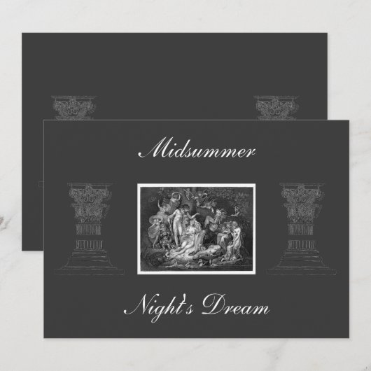 Midsummer Night's Dream Invitation Kaart (Voorkant / Achterkant)