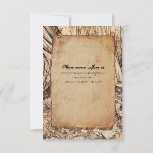 Midsummer Night's Dream Perkament Save the Date (Achterkant)