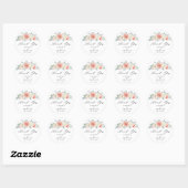 Midsummer Peach Pastel Pink Floral Dank u Ronde Sticker (Vel)