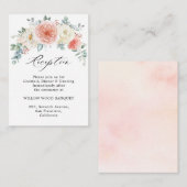 Midsummer Peach Pastel Roze bruiloft receptie Informatiekaartje (Voorkant / Achterkant)