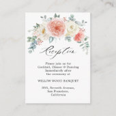 Midsummer Peach Pastel Roze bruiloft receptie Informatiekaartje (Voorkant)