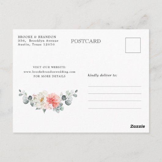 Midsummer Peach Pastel Roze kalender Bewaar de dat Briefkaart (Achterkant)