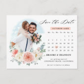 Midsummer Peach Pastel Roze kalender Bewaar de dat Briefkaart (Voorkant)