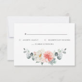 Midsummer Perzik Pastel Roze Bloemige Trouwdag RSVP Kaartje (Achterkant)