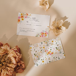Midsummer | Romantische Herfst Bloemen Bruiloft RS RSVP Kaartje