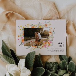 Midsummer | Romantische Herfst Bloemen Foto Save The Date