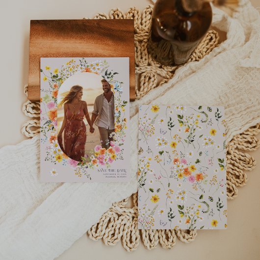 Midsummer | Romantische Herfst Bloemen Foto Save The Date