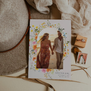 Midsummer Romantische Herfst Florale Foto Save The Date