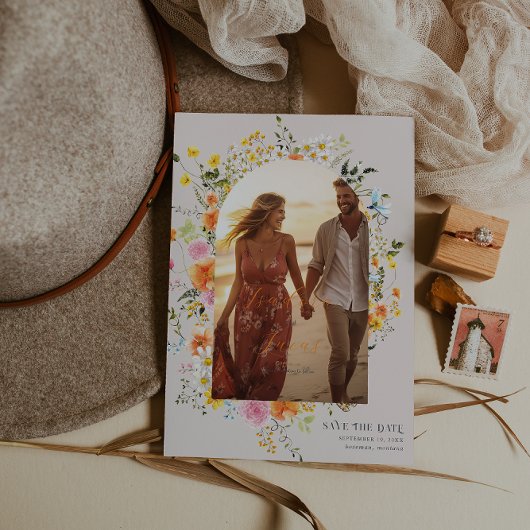 Midsummer | Romantische Herfst Florale Foto Save The Date
