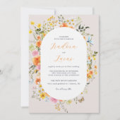Midsummer | Romantische herfstbloemen bruiloft Kaart (Voorkant)