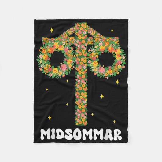 Midsummer Solstice Maypole Midsommar Zweden Fleece Deken (Voorkant)