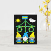 Midsummer Solstice Maypole Midsommar Zweden Kaart (Gele Bloem)