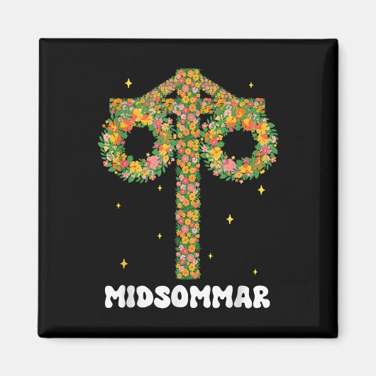 Midsummer Solstice Maypole Midsommar Zweden Magneet (Voorkant)