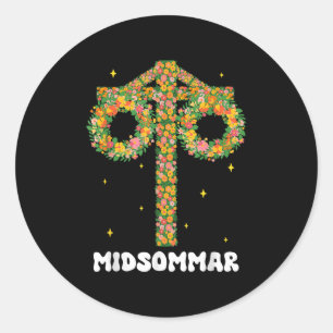 Midsummer Solstice Maypole Midsommar Zweden Ronde Sticker
