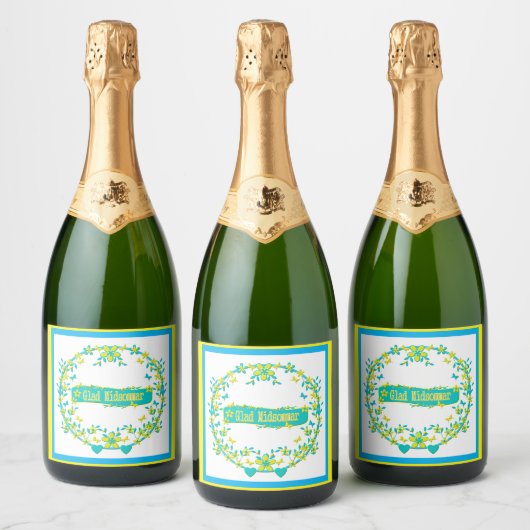 Midsummer symbool Zweden Sparkling Wijnetiket (Flessen)