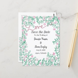 MidSummer Wedding Save the Date Floral Briefkaart