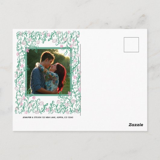 MidSummer Wedding Save the Date Floral Briefkaart (Achterkant)