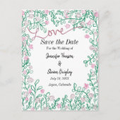 MidSummer Wedding Save the Date Floral Briefkaart (Voorkant)