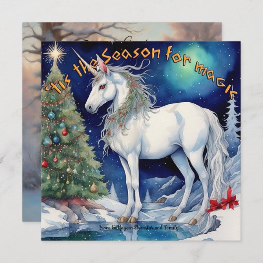 Midswinter Magie, Seizoensgroeten Aanpasbaar Feestdagenkaart (Voorkant / Achterkant)