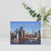 Midtown Manhattan cityscape van Hudson River Briefkaart (Staand voorkant)