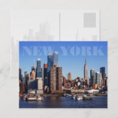 Midtown Manhattan cityscape van Hudson River Briefkaart (Voorkant / Achterkant)