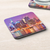 Midtown Manhattan 's nachts met Empire Stae Drankjes Onderzetter (Linkerzijde)