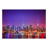 Midtown Manhattan 's nachts met Empire Stae Poster (Voorkant)