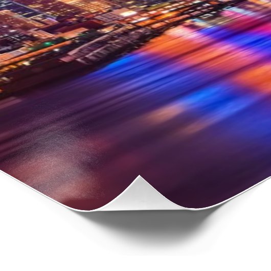 Midtown Manhattan 's nachts met Empire Stae Poster (Hoek)