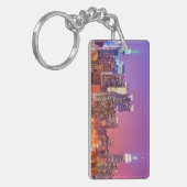 Midtown Manhattan 's nachts met Empire Stae Sleutelhanger (Voorkant Links)