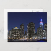 Midtown Manhattan skyline at Night Lights, NYC Briefkaart (Voorkant / Achterkant)