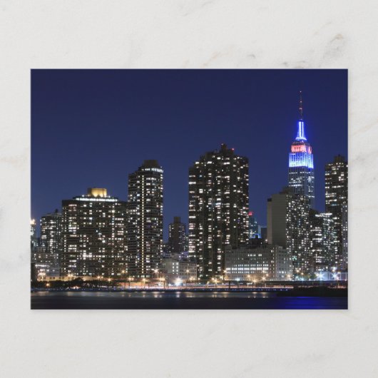 Midtown Manhattan skyline at Night Lights, NYC Briefkaart (Voorkant)