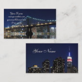 Midtown Manhattan Skyline in Night, New York City Visitekaartje (Voorkant / Achterkant)