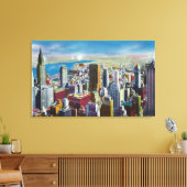Midtown Skyline Uitzicht naar de oostelijke rivier Canvas Afdruk (Insitu (Woonkamer))