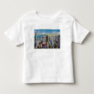 Midtown Skyline Uitzicht naar de oostelijke rivier Kinder Shirts