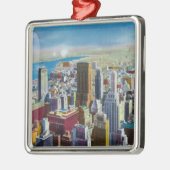 Midtown Skyline Uitzicht naar de oostelijke rivier Metalen Ornament (Links)
