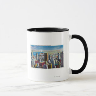 Midtown Skyline Uitzicht naar de oostelijke rivier Mok