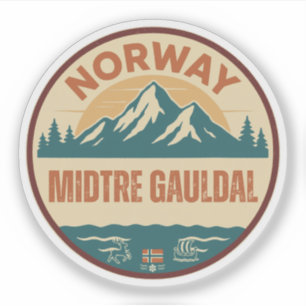 Midtre Gauldal, Noorwegen Norway Sticker