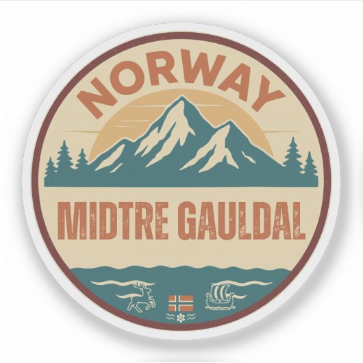 Midtre Gauldal, Noorwegen Norway Sticker (Voorkant)