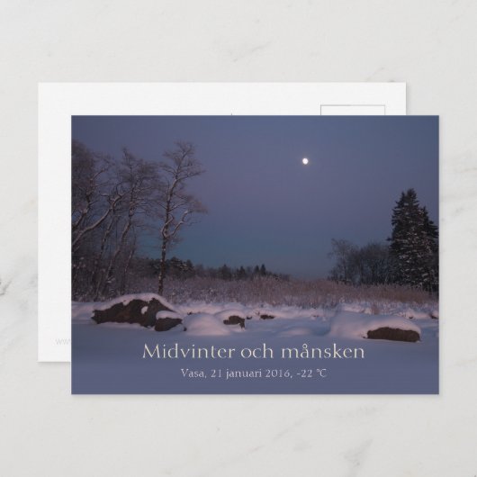 Midvinter och månsken Vasa Vaasa Finland CC0827 Briefkaart (Voorkant / Achterkant)