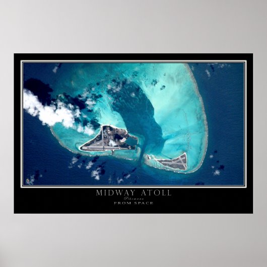 Midway Atoll Satellite Poster Map (Voorkant)